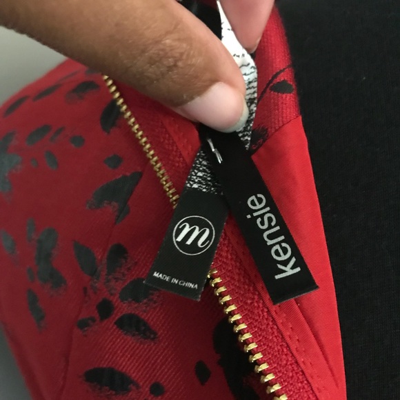 Kensie Red and Black Beautiful Beginnings Dress. - Picture 6 of 6